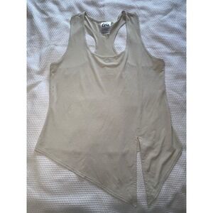 Zyia Active Beige Size Large Racerback Knot Tank Top Womens Lightweight Athletic